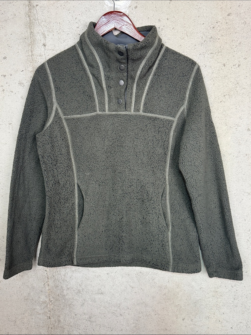KÜHL Avalon sage green Sherpa Fleece Snap Pullover Women’s Size S